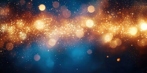 Fototapeta premium Abstract New Year Celebration Background with Blue and Gold Fireworks for 2025 and 2025 Festive Cheer and Joyful Gathering