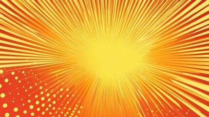 Obraz premium Yellow and orange pop art retro comic background with halftone dots desing, vector illustration