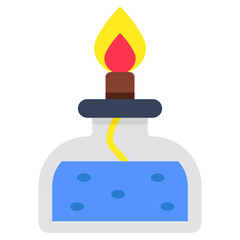 Conceptual flat design icon of bunsen burner