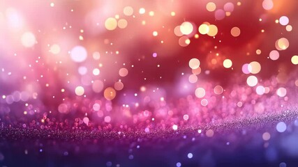 Blurred shimmering lights setting a festive and enchanting mood with a blend of pink and purple hues