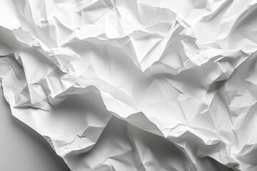 Obraz premium White Crumpled Creased Paper Textured Background Urban Vintage Grunge Effect