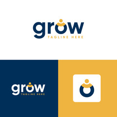 Modern Company and People Growth Logo design