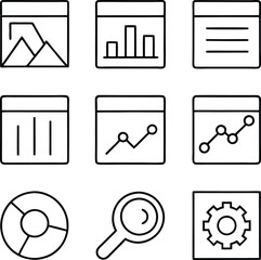 Data Analysis Icons Charts, Graphs, Reports, and Analytics