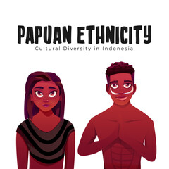 Papuan ethnic cartoon
