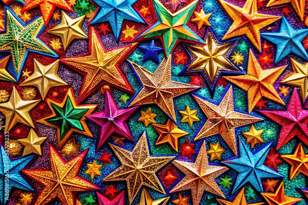 Poster captivating macro photography of a repeating star pattern with round angles, perfect for backgrounds