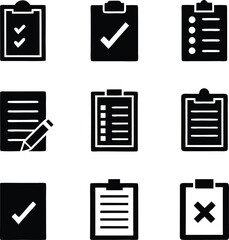Checklist Icons Checkmarks, Tasks, Lists, Documents, Clipboard