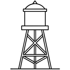 Water tower line icon vector 