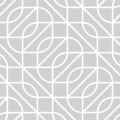 Abstract geometric pattern with square stripes, lines. Gray and white Seamless vector background.