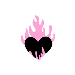 Modern fire heart vector illustrstion
