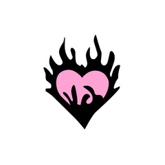 Modern fire heart vector illustrstion