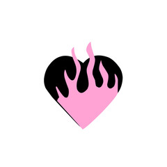 Modern fire heart vector illustrstion