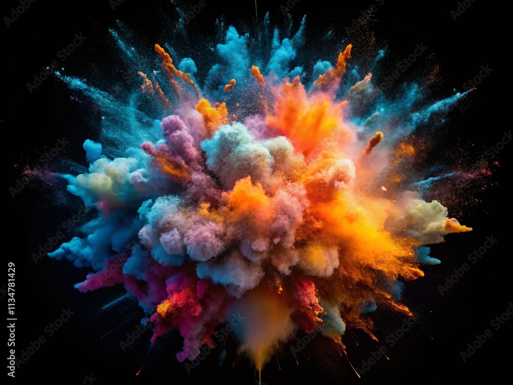 Aufkleber captivating minimalist photography of dynamic cool explosion effects on a black background for anima