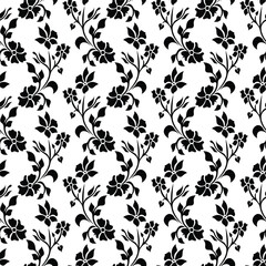 Abstract seamless luxury pattern. with Leaf. Black and white. Flower ornament. Vector background.