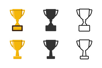 Trophy icon color. trophy icon silhouette. trophy icon line