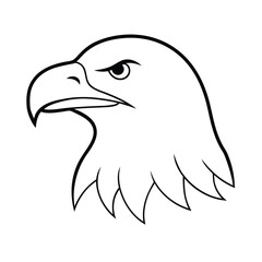 Obraz premium Eagle Head Line Art vector Illustration - Outline Drawing art