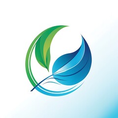 Obraz premium Eco-Friendly Leaves Logo Design 