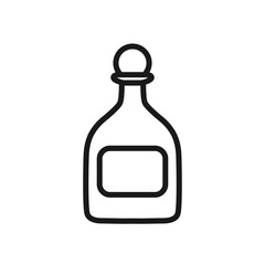 Bottle of tequila outline icon with editable stroke. Traditional Mexican alcoholic drink isolated pictogram with editable stroke. For web and mobile. Hard liquors concept. Vector illustration