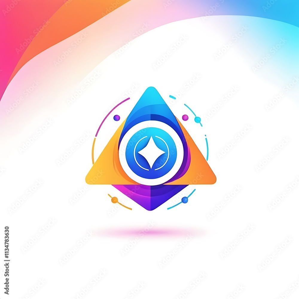 Poster abstract triangle logo: a vibrant and modern logo design featuring a geometric triangle shape with a