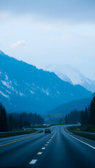 Fototapeta premium Highway Road, Mountain View Scenic Travel 