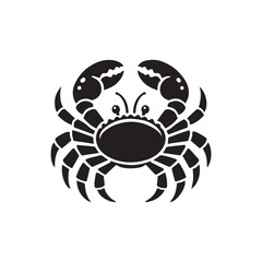 Cute crab in a flat style, vector.