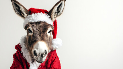 Donkey in Santa Costume