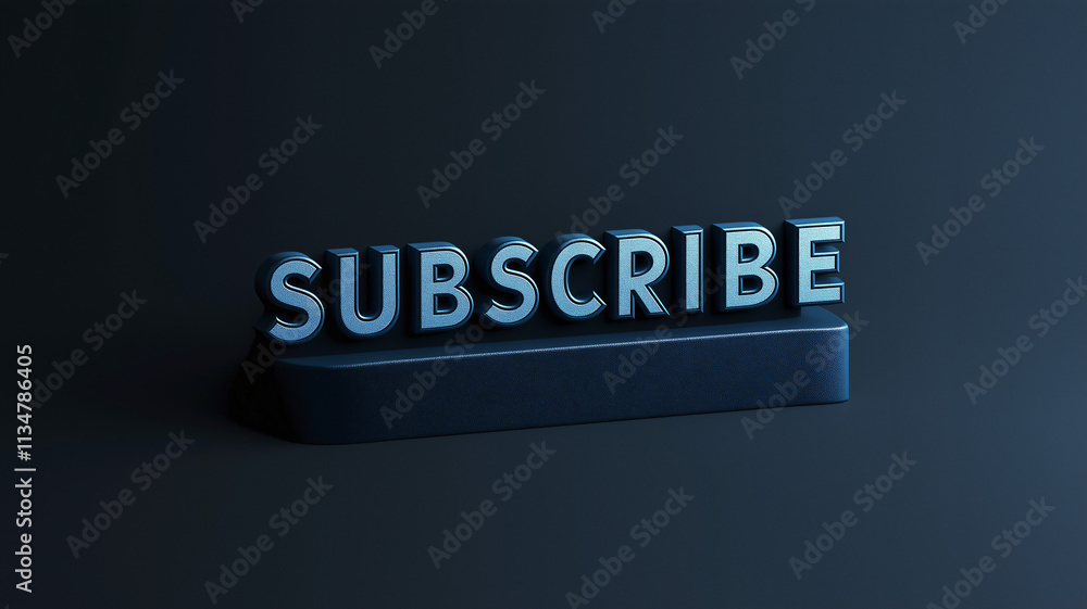 Poster 3d subscribe graphic designed to attract attention in digital media environments often used for cont