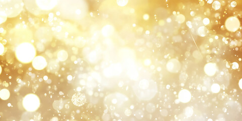 Abstract golden holiday background with bokeh