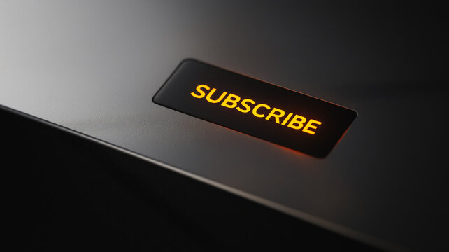Brightly lit subscribe button invites user engagement on digital device