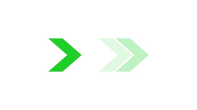 Right-directional arrow loop animation. Animated arrows for the overlay video layer. 4k animation.