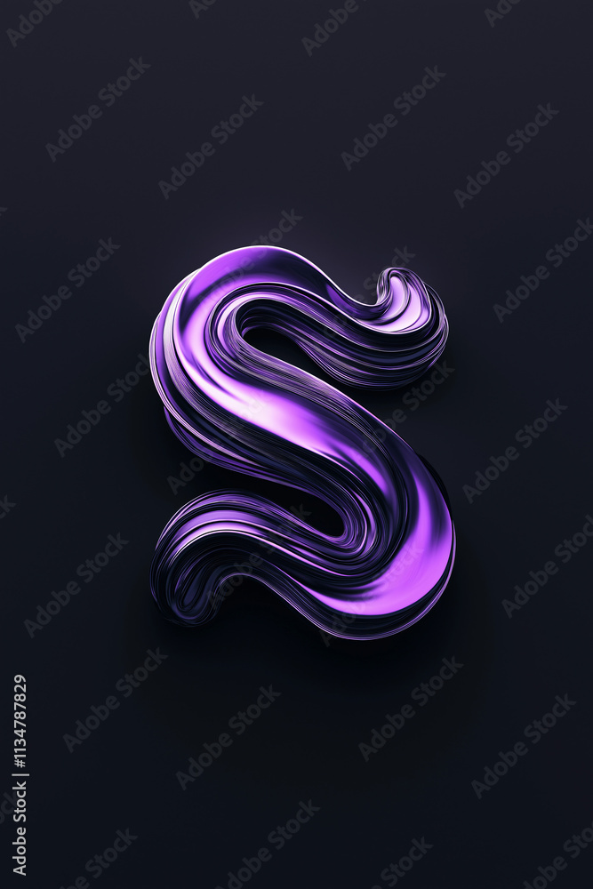 Aufkleber unique purple swirl design with flowing shapes on a dark background creating a modern abstract effec