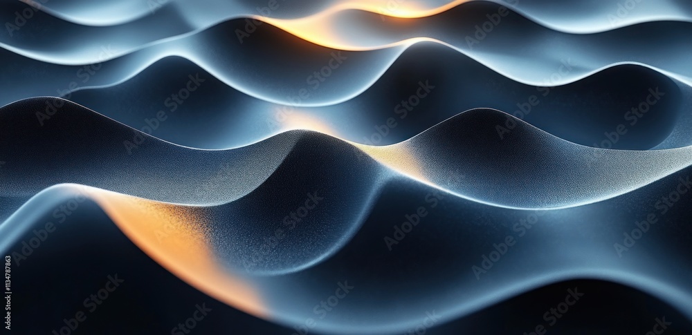 Aufkleber abstract water ripple texture background with soft lighting and smooth curved lines