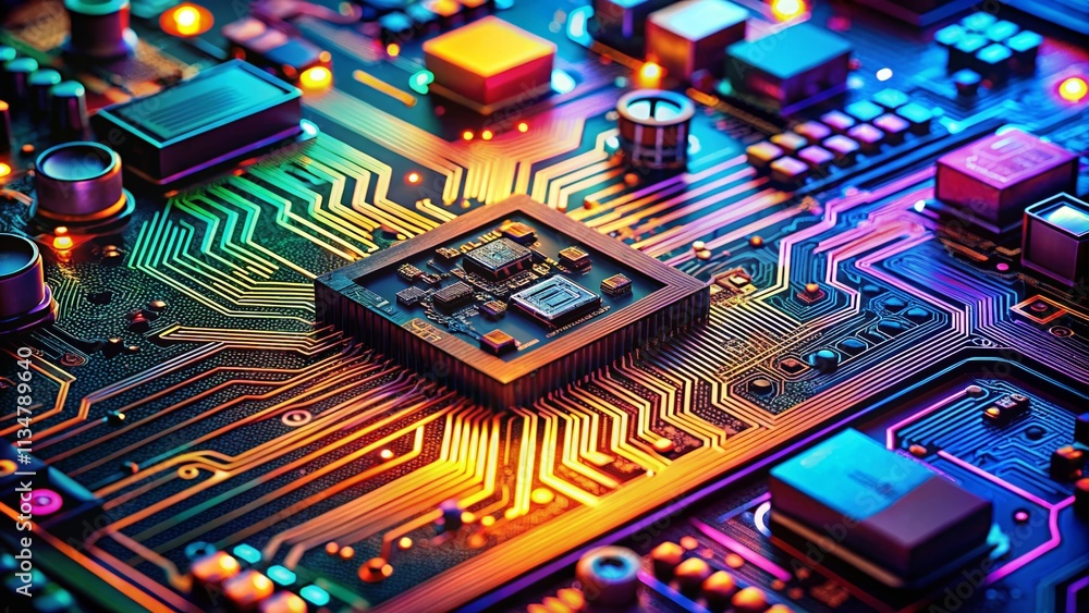 Aufkleber captivating portrait of a computer circuit board: an artistic exploration of technology and innovati