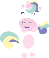 illustration of cute little unicorn.