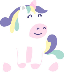 illustration of cute little unicorn.