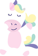 illustration of cute little unicorn.