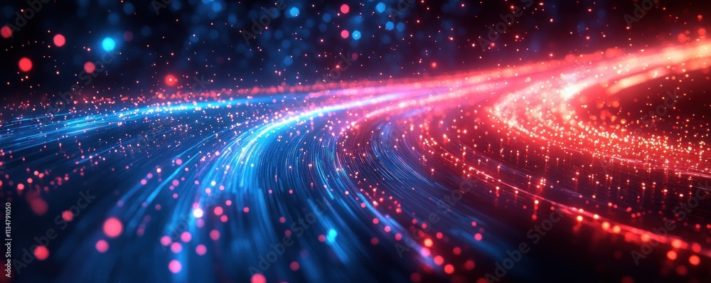 Poster Futuristic Digital Background for Technological Operations AI Neural Networks Data Transmission Encryption Multimedia Graphic Design