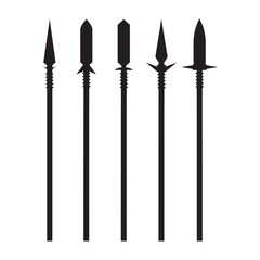 Vector illustration of spear silhouette isolated on white background