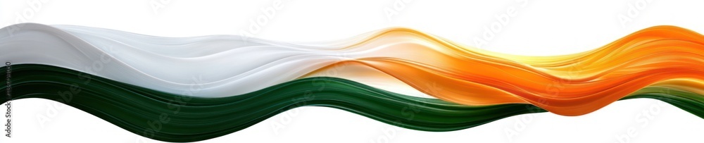Poster abstract wave design in colorful 3d with orange white green and dynamic movement