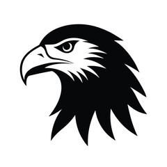 Eagle Head Silhouette Vector Art Illustration - Black Bird Silhouette Design