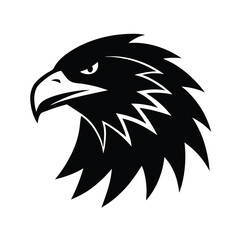 Eagle Head Silhouette Vector Art Illustration - Black Bird Silhouette Design
