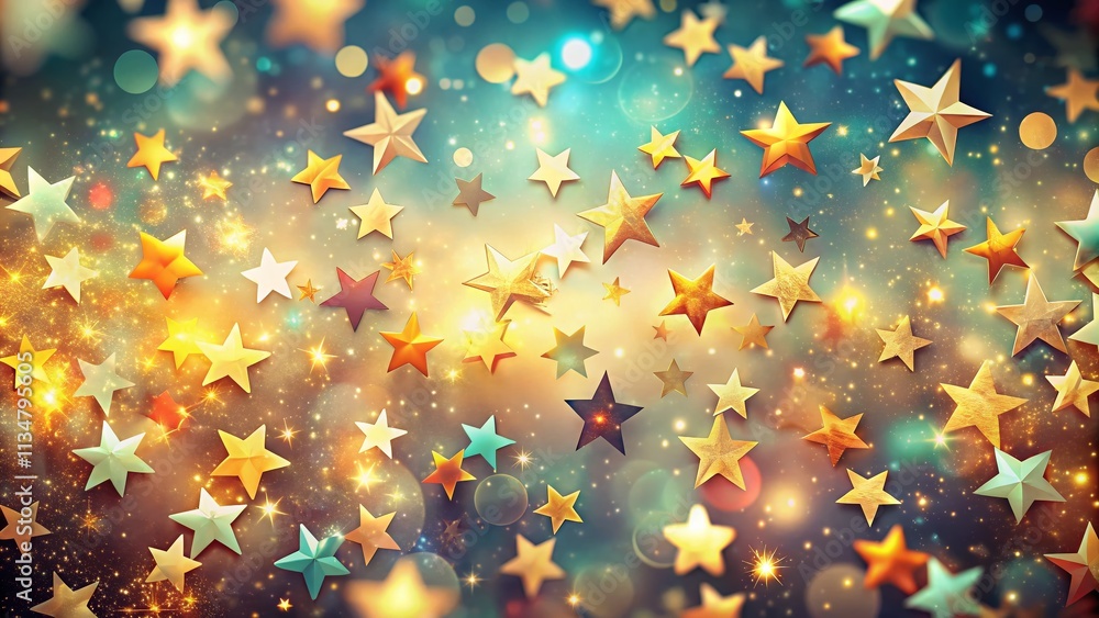Aufkleber captivating seamless star pattern with bokeh effect for a dreamy and whimsical background, perfect f