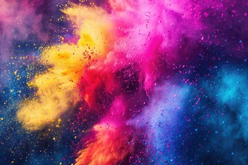 High Definition Image of Vibrant Image of Color Run Event with Exploding Powder