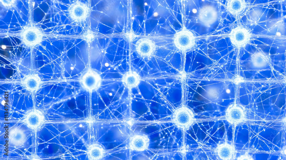 Aufkleber microscopic view of neural network connections.