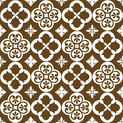 Floral geometric seamless pattern. Fabric for ornament, wallpaper, packaging, vector background.