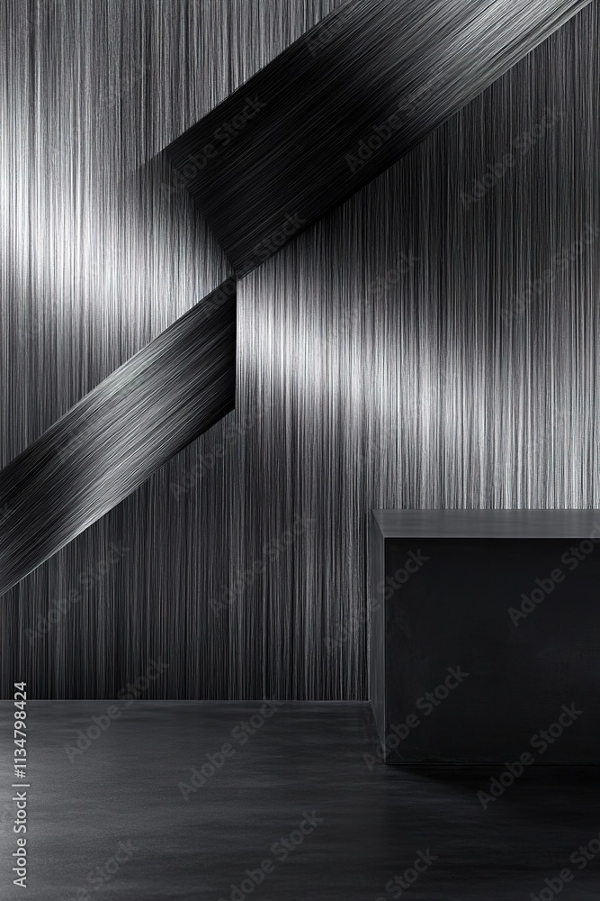 Aufkleber clean abstract representation of sleek hair textures forming geometric patterns projected on matte b