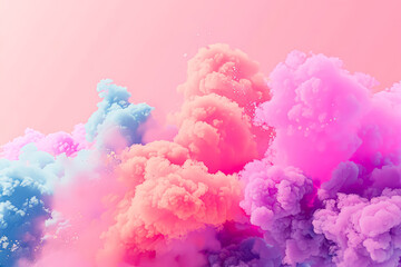 Fototapeta premium Colorful cloud of smoke with a pinkish purple and blueish purple swirl.