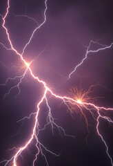 Fototapeta premium Abstract Lightning Storm, Dark Sky Concept