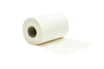 Fototapeta premium White Paper Roll Unrolling Isolated on PNG Transparent Background