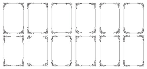 Set Template of Decorative vintage frames, borders rectangular shape. Vector Vintage calligraphic frames.eps