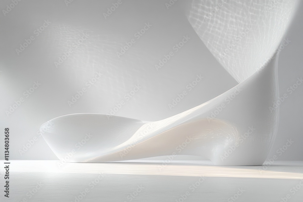 Aufkleber minimalist abstract white studio room with soft light and shadows for product display and presentati